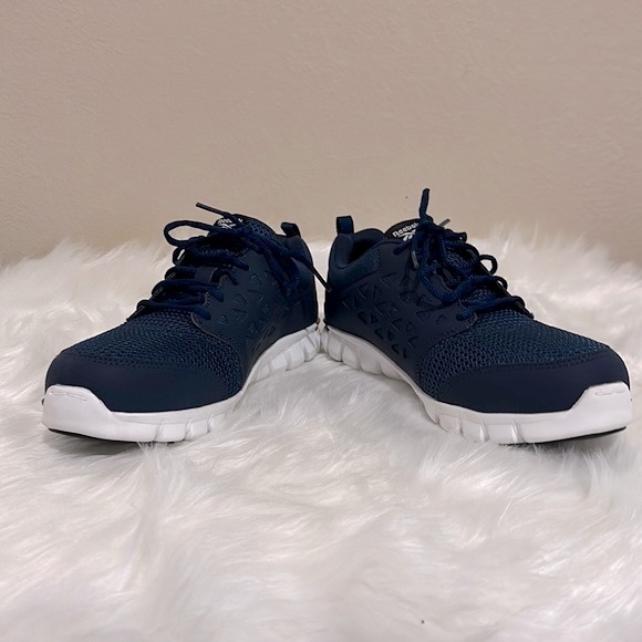 Men’s Reebok Navy Sublite Cushion Oxford Work Shoe - RB4043 - Picture 5 of 16